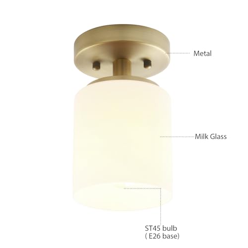 Modern Ceiling Light Fixture with White Glass Shade