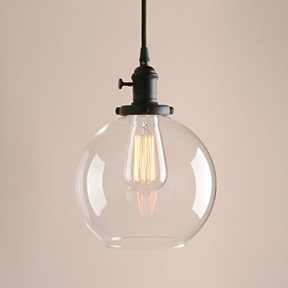 Globe Round Glass Shade Industrial Style Retro Hanging Lamps