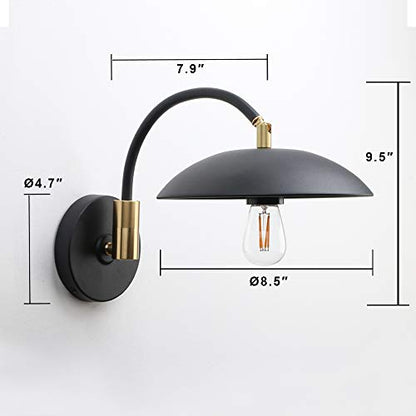 2 Pack Adjustable Industrial Swing Arm Wall Lamp