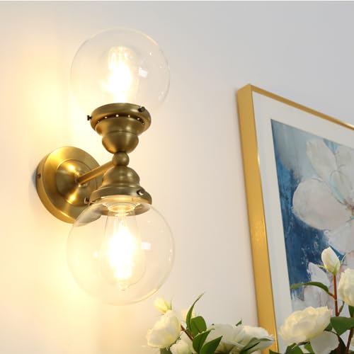 2 Lights Classic Up &amp; Down Lighting Globe Bathroom Wall Sconce Vanity Lamps