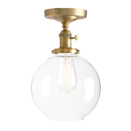 7.9" Globe Clear Glass Vintage Ceiling Light 1-Lights Pendant Lighting