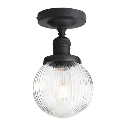 Striped Globe Glass Shade, Industrial Ceiling Lighting Lamp