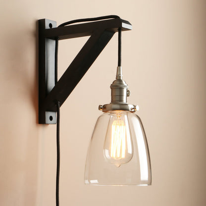 Plug in Wall Light, Industrial Bedside Wall Lamp