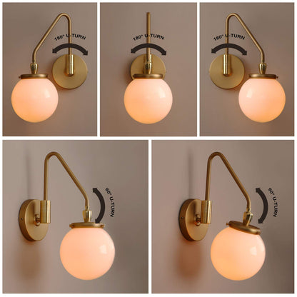 Vintage Industrial Wall Light, Adjustable Swing Arm Bedside Lamp Wall Sconce Lighting
