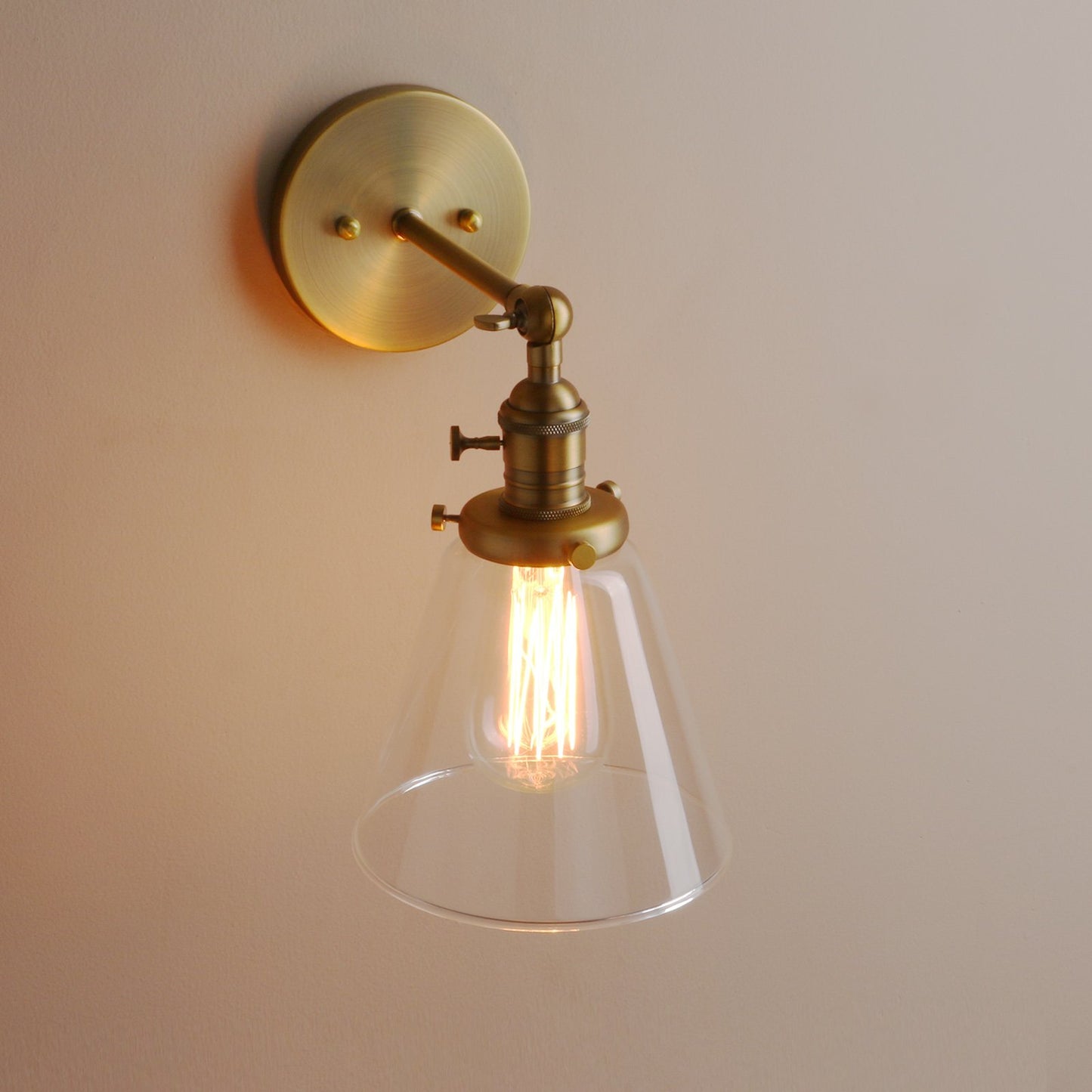 Industrial Wall Sconce Lighting Single Brass Sconce