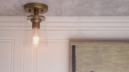 Industrial Ceiling Light Fixture, 1-Light Flush Mounted Lighting
