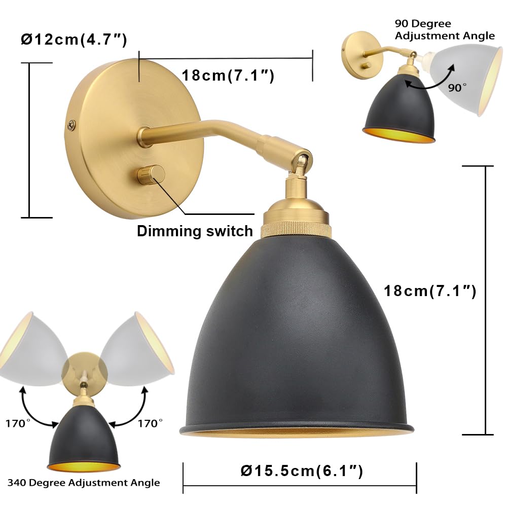 1 - Light Dimmable On Off Switch Hardwired Industrial Mount Metal Fixture Lighting Lamp - Pathson Lighting