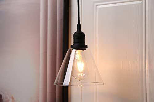 Industrial 3-Light Pendant Light, Adjustable with Clear Glass Shade