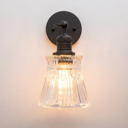 Modern Wall Sconce Light with Heavy Crafts Handmade Glass, Hardwired Wall Lamp