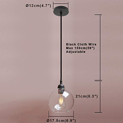 Indoor Hanging Light, Hardwired Vanity Retro Modern Single Lights Pendant Lamp