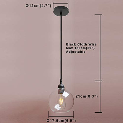 Indoor Hanging Light, Hardwired Vanity Retro Modern Single Lights Pendant Lamp