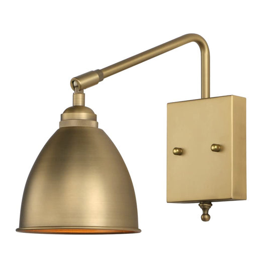 Swing Arm Bathroom Wall Sconce Vintage Adjustable Wall Sconce Lighting (Brass)