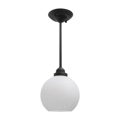 Modern Globe Pendant Light, 7.9-Inch Milk White Crack Round Glass