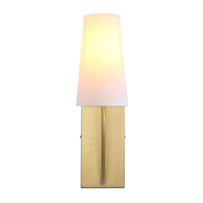 Bedside Modern Retro Wall Sconce, White Long Cone Fabric Textile Lamp Shade