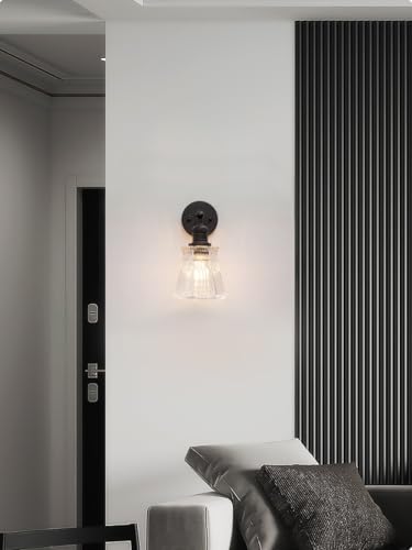 Modern Wall Sconce Light with Heavy Crafts Handmade Glass, Hardwired Wall Lamp