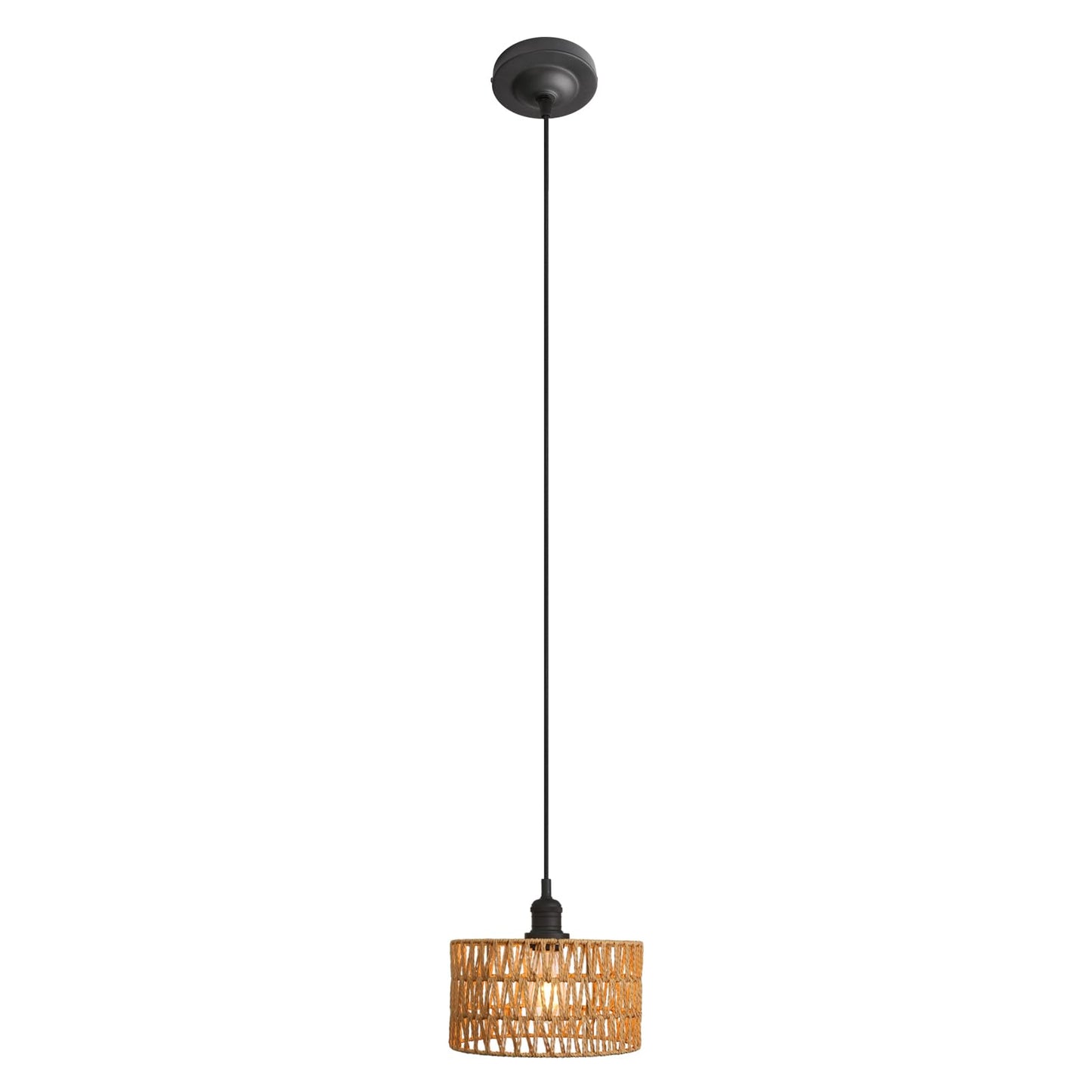 Modern Handwoven Rattan Pendant Light, Adjustable Hanging Light