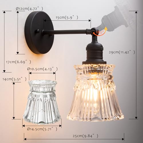 Modern Wall Sconce Light with Heavy Crafts Handmade Glass, Hardwired Wall Lamp