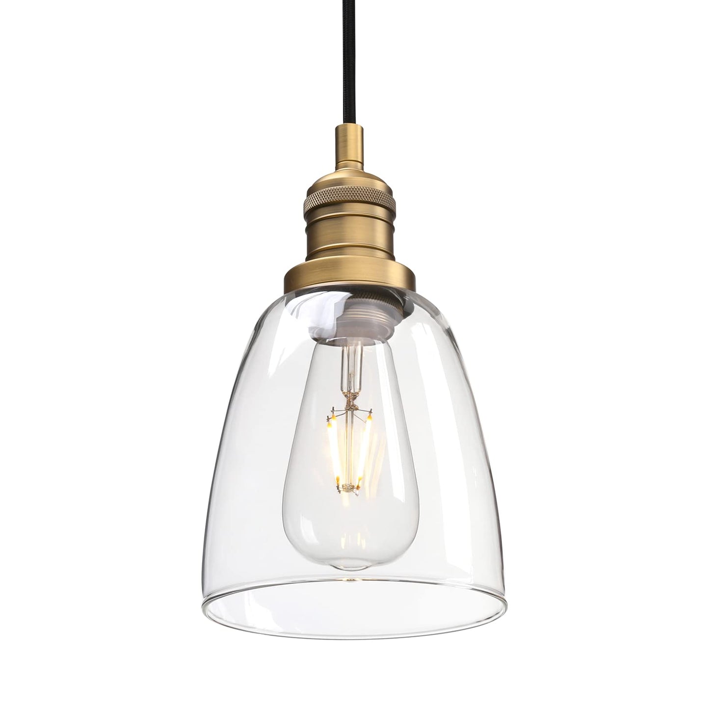 Vintage Pendant Light Industrial Hanging Bell Glass Shade Ceiling Lamp Pendant Fixture