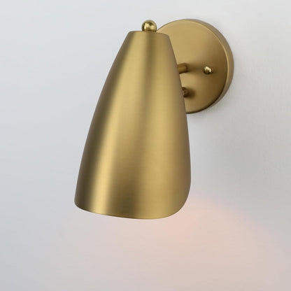 Modern Wall Sconce with Dimmer Switch, Brass Metal Wall Lamp Lighting, Adjustable Light Angle