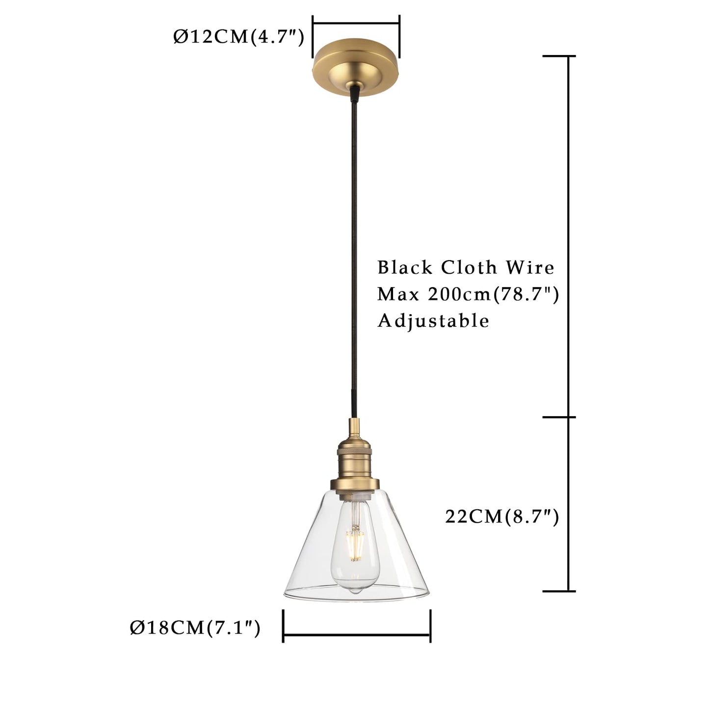 Modern Pendant Light Fixtures, Over Kitchen Island Sink Style with Clear Glass Shade