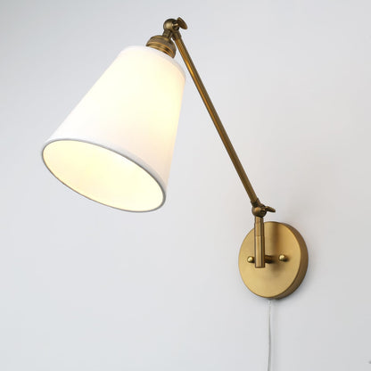 Retro Swing Arm Wall Sconce Plug in Wall Lamp Single Sconce