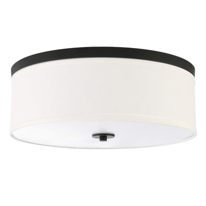 Big Size 19.7" White Textile Fabric Drum Shade Ceiling Light Fixture