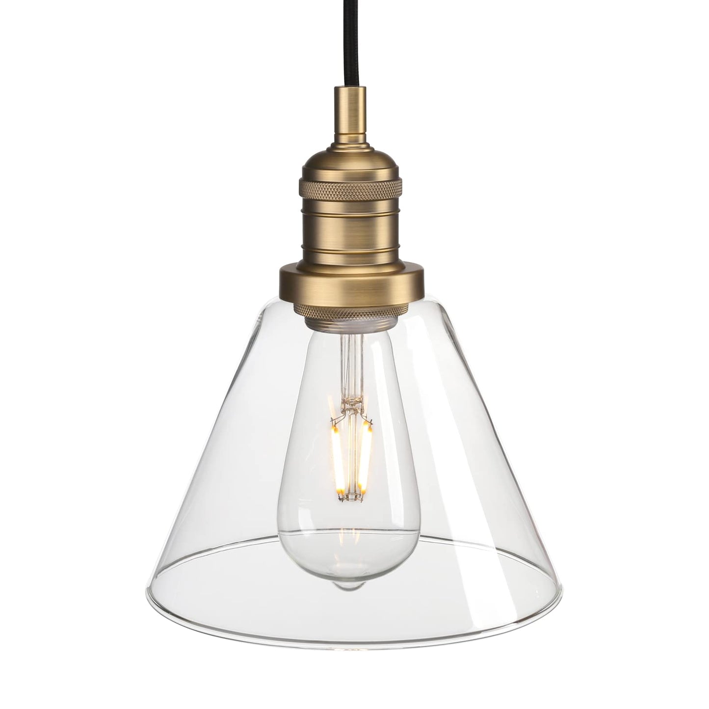 Modern Pendant Light Fixtures, Over Kitchen Island Sink Style with Clear Glass Shade