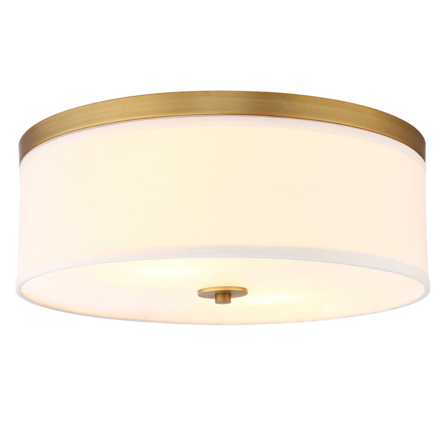 Big Size 19.7" White Textile Fabric Drum Shade Ceiling Light Fixture