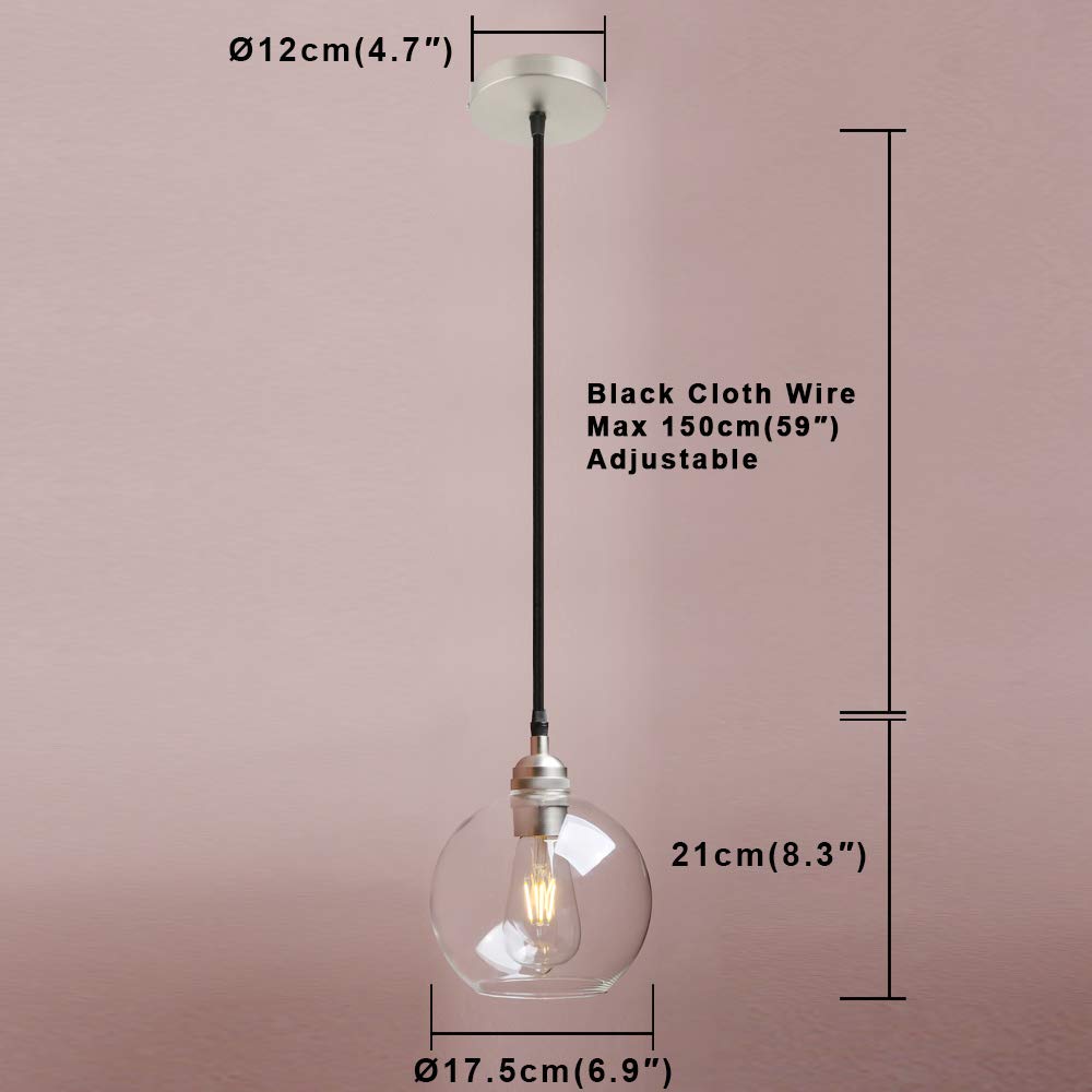 Indoor Hanging Light, Hardwired Vanity Retro Modern Single Lights Pendant Lamp