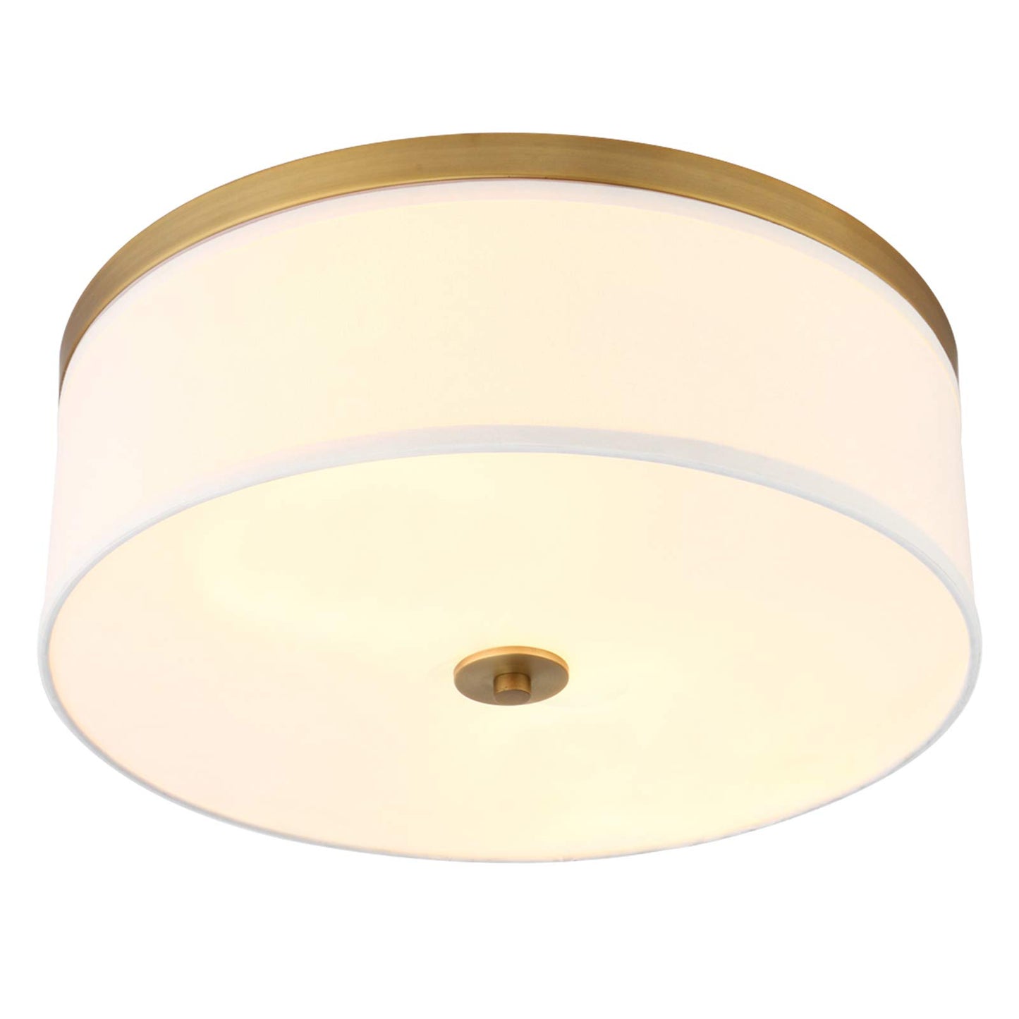 Big Size 19.7" White Textile Fabric Drum Shade Ceiling Light Fixture