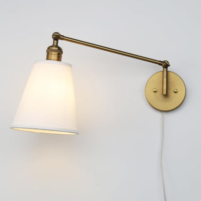 Retro Swing Arm Wall Sconce Plug in Wall Lamp Single Sconce