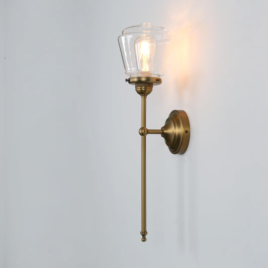 Vintage Industrial Hardwired Retro Single Gyro Type Glass Shade Farmhouse Lights Wall Sconce Lamp