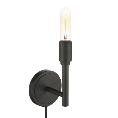 Minimalist Industrial Wall Sconces Set of 2, Simplicity Plug in with On Off Switch