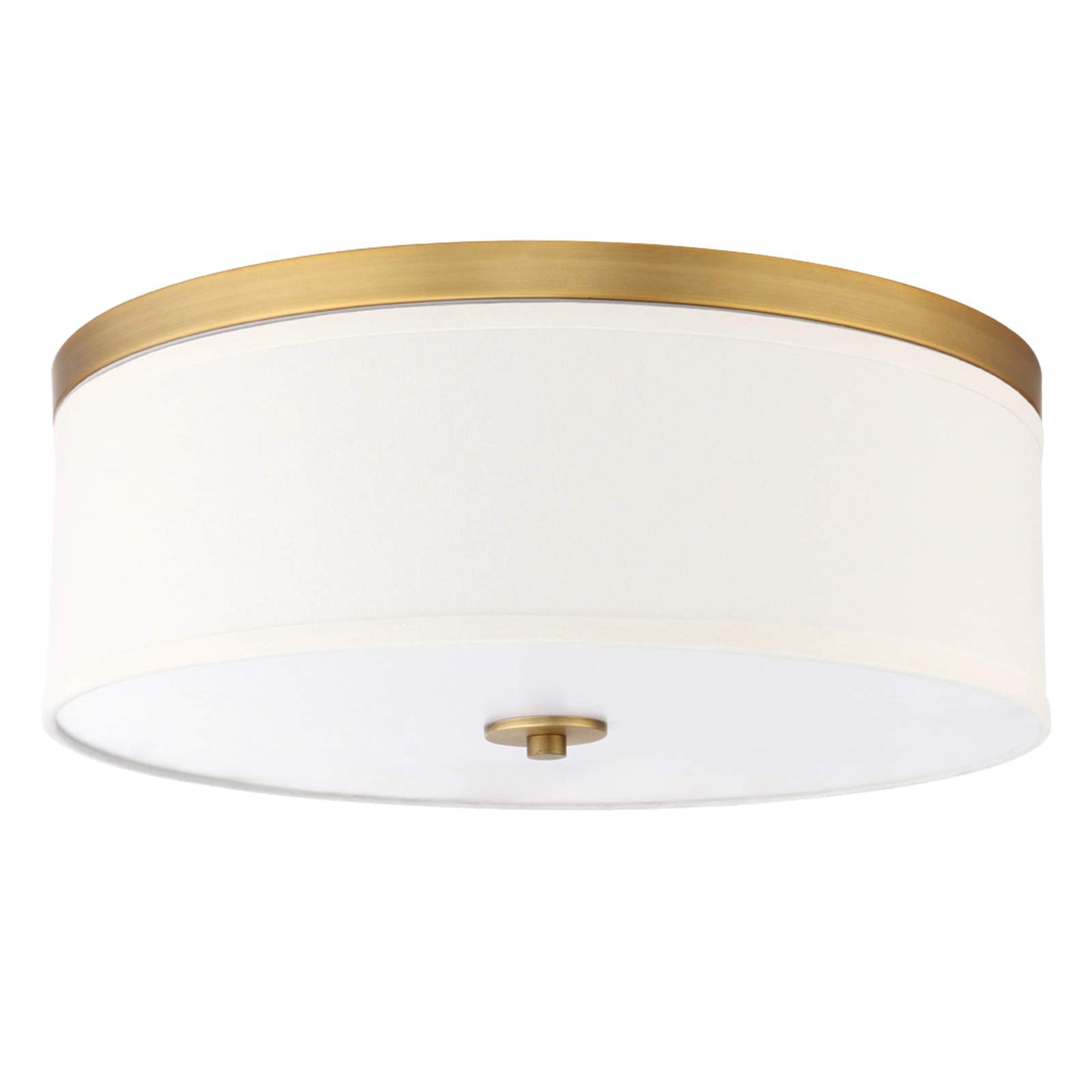 Big Size 19.7" White Textile Fabric Drum Shade Ceiling Light Fixture