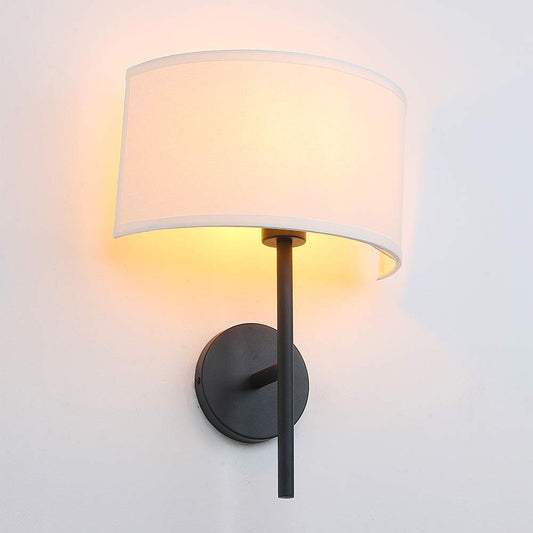 Modern Indoor Bedside Night Wall Lamp Fixture, Vintage Industrial Hardwired Boho Semi Circular Short Pole