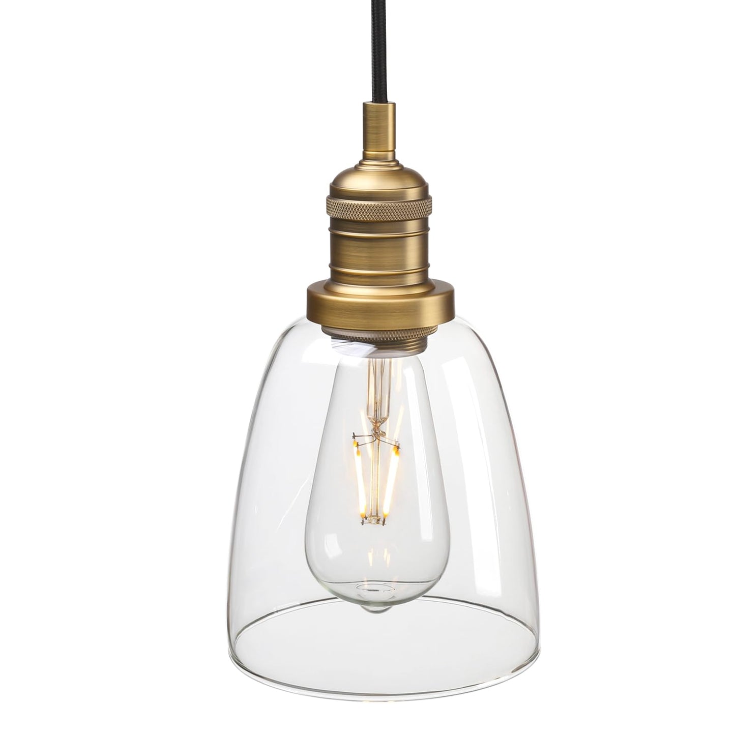 Vintage Pendant Light Industrial Hanging Bell Glass Shade Ceiling Lamp Pendant Fixture