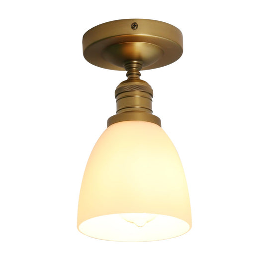 Modern Flush Mounted Ceiling Light with Milk White Glass, Classic Vintage Style Lighting