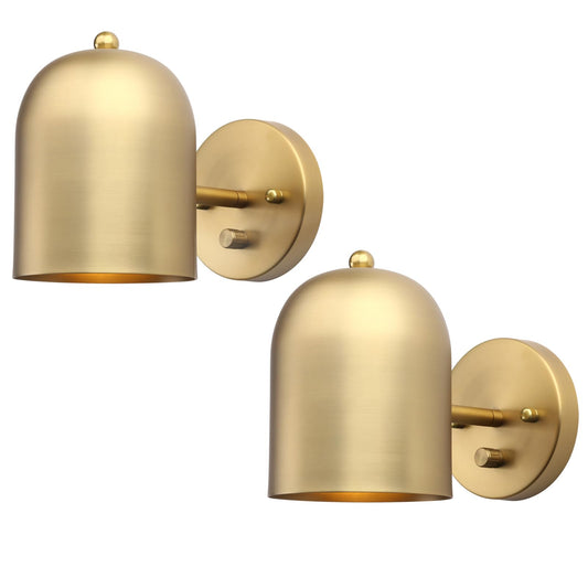 Set of 2 Modern Wall Sconce Dimmer Switch, Brass Finish Wall Light Lamp