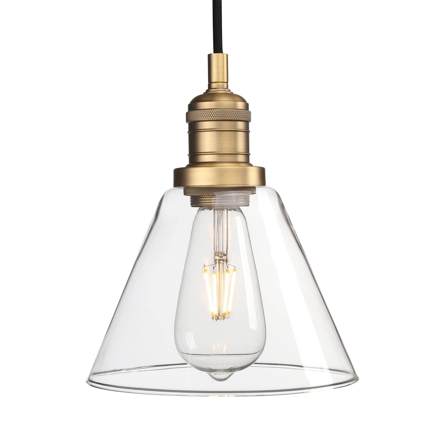 Modern Pendant Light Fixtures, Over Kitchen Island Sink Style with Clear Glass Shade