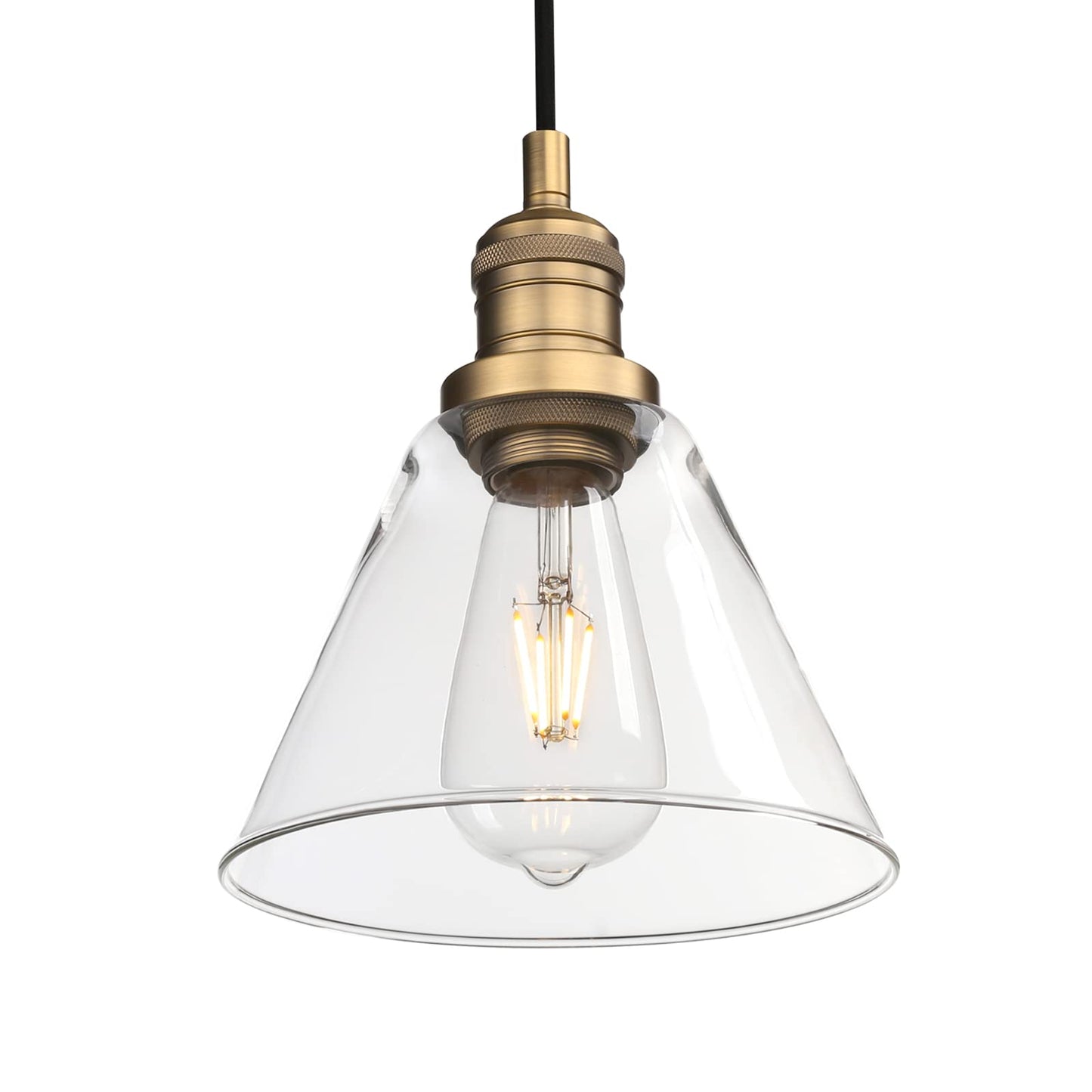 Modern Pendant Light Fixtures, Over Kitchen Island Sink Style with Clear Glass Shade