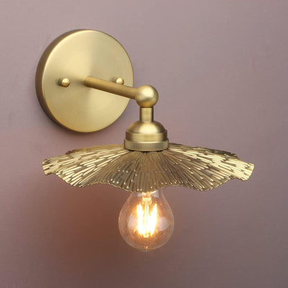 Set of 2 Metal Wall Sconce Brass Finished, Split Flower Design