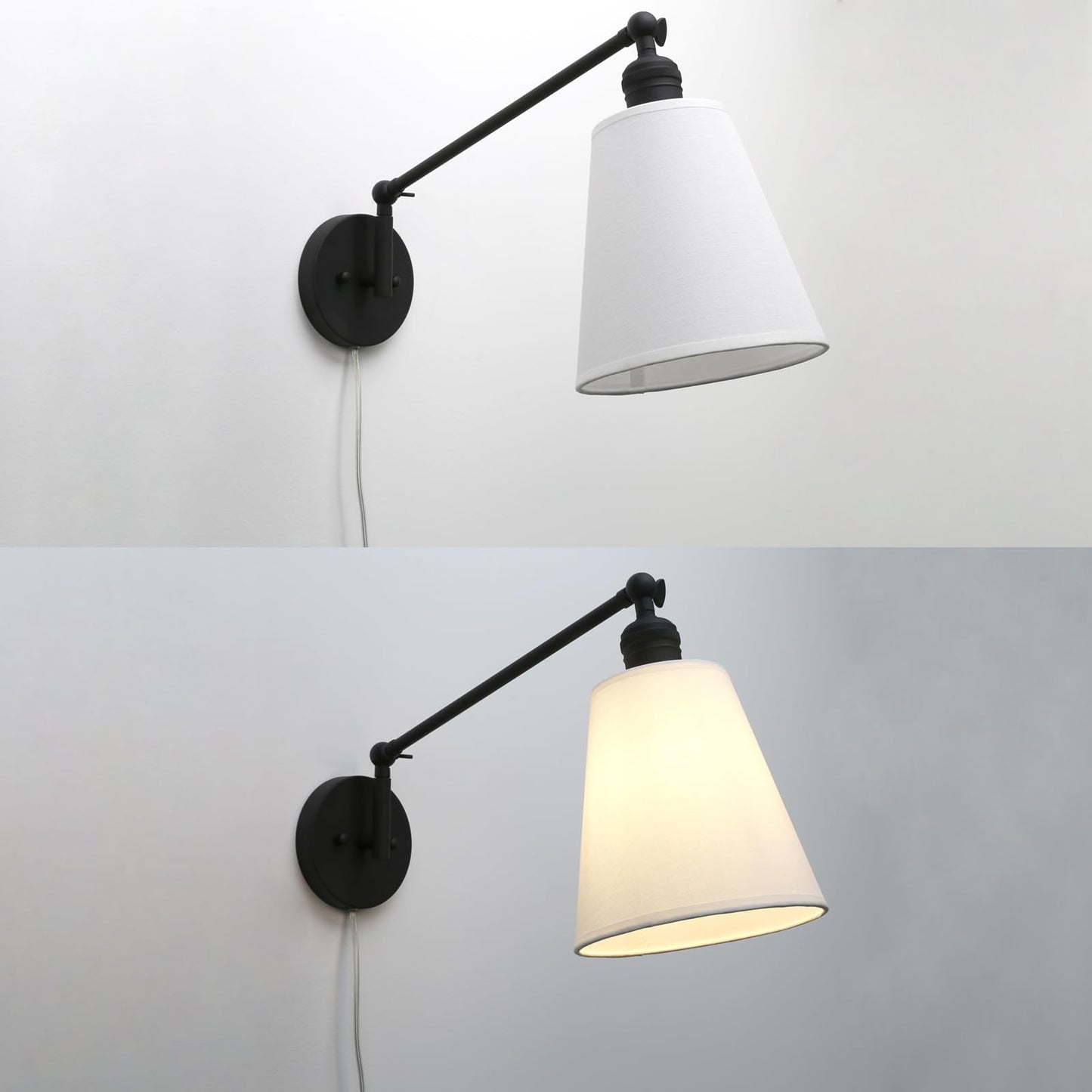 Retro Swing Arm Wall Sconce Plug in Wall Lamp Single Sconce