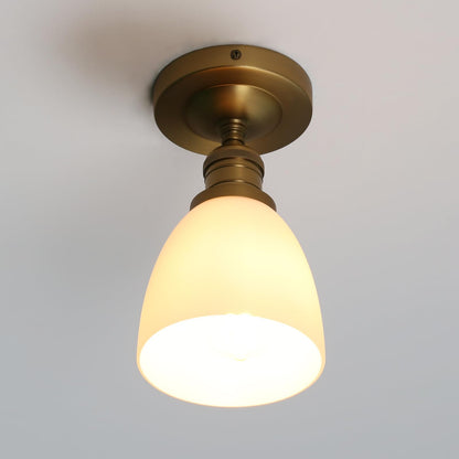 Modern Flush Mounted Ceiling Light with Milk White Glass, Classic Vintage Style Lighting