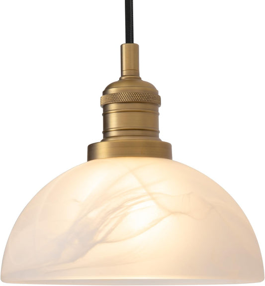 Industrial Style Ceiling Pendant Light with Glass Lampshade, Retro Rustic Stlye