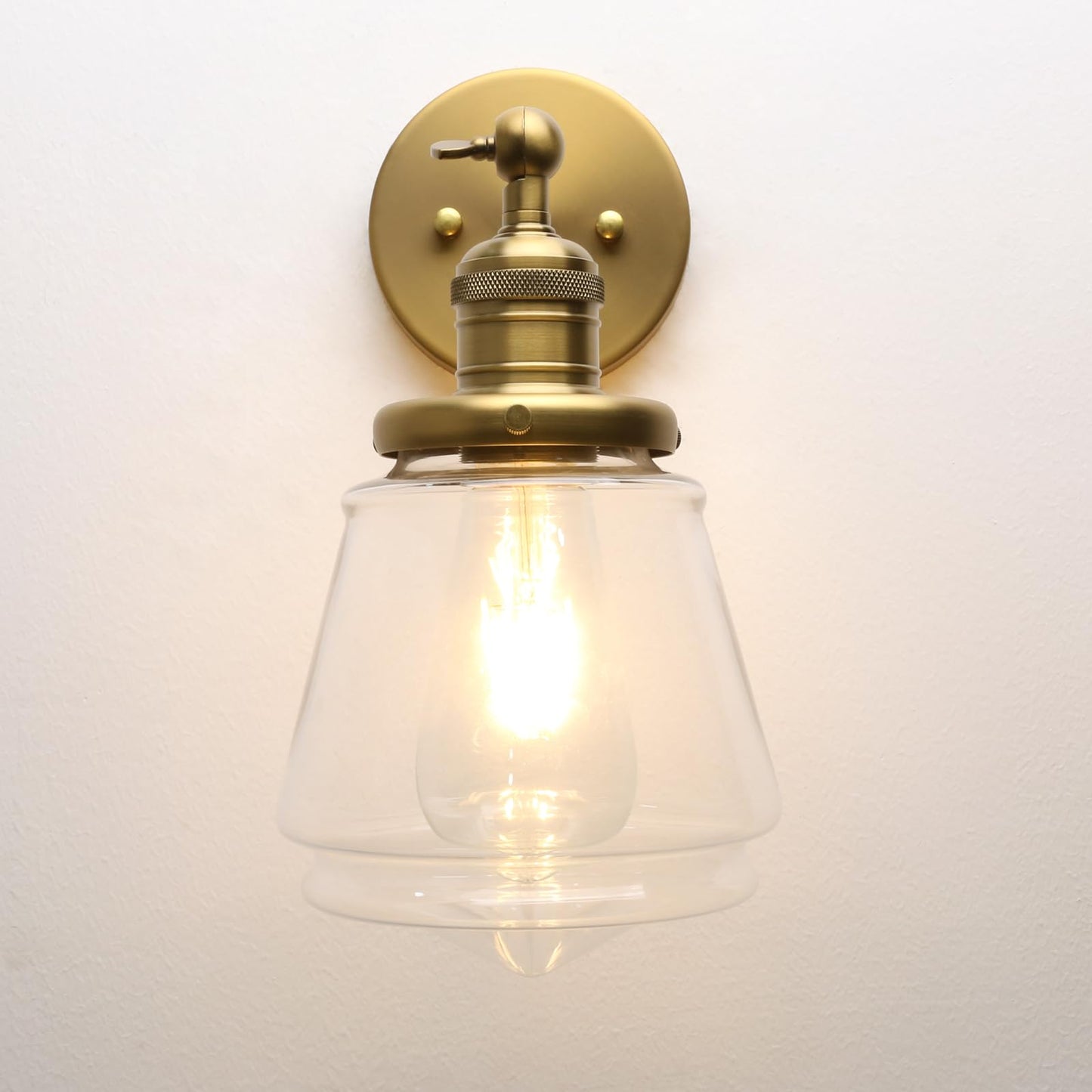 Black Sconce Light Industrial Wall Sconce with Clear Glass