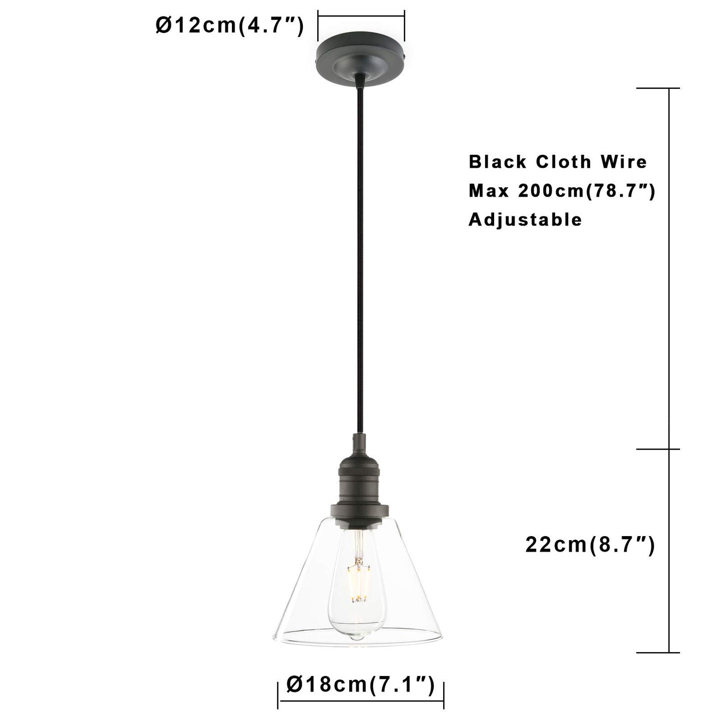 Modern Pendant Light Fixtures, Over Kitchen Island Sink Style with Clear Glass Shade