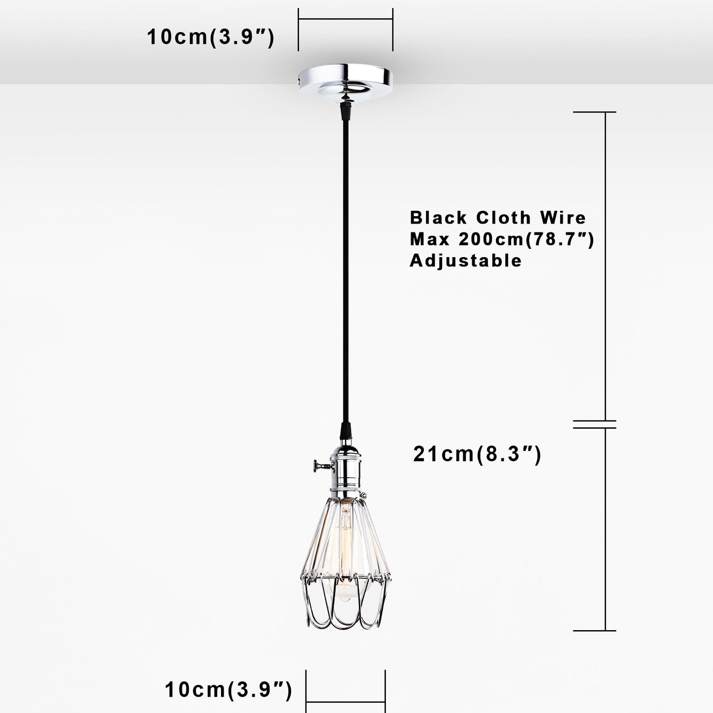 Industrial Retro Loft Bar Metal Cage Hanging Pendant Light Lamp Fixture