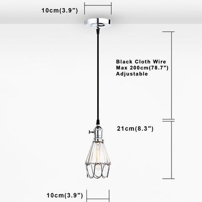 Industrial Retro Loft Bar Metal Cage Hanging Pendant Light Lamp Fixture