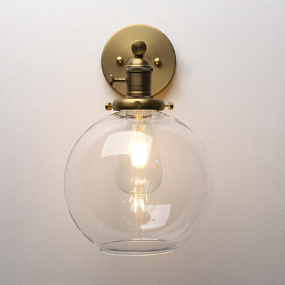 Industrial Wall Sconce with 7.87 Inches Globe Canopy