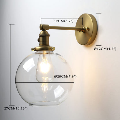 Industrial Wall Sconce with 7.87 Inches Globe Canopy